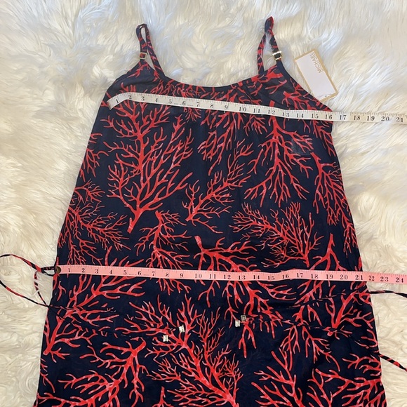 NWT Michael Kors 'Latana' Cotton Cover-Up Maxi Dress ~ in Navy and Coral Red - Picture 7 of 16